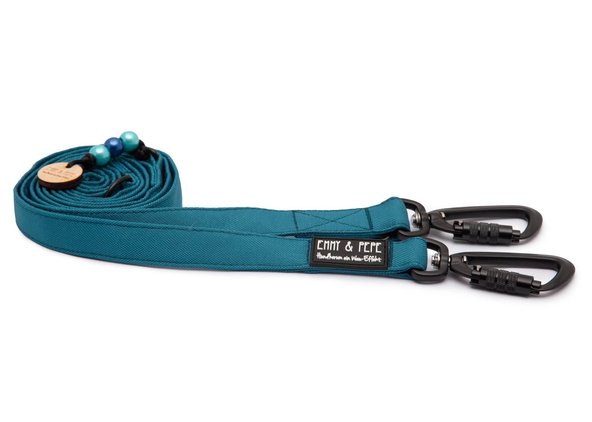 Hundeleine Aqua mit Sicherheitskarabiner Hundeleine Aqua mit Sicherheitskarabiner von EMMY&PEPE