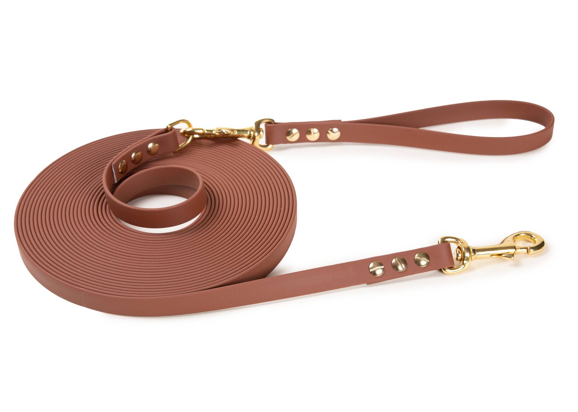 Schleppleine Super Flex Braun - Hunde bis 15kg Gold / 15m / Mit abnehmbarer Handschlaufe Schleppleine Super Flex Braun - Hunde bis 15kg Gold / 15m / Mit abnehmbarer Handschlaufe von EMMY&PEPE
