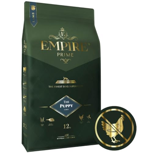 Empire Prime Monoprotein-HundeFutter 12kg für Welpen und Junghunde kleiner und mittlerer Rassen - Hundefutter Trocken Getreidefrei Junior - frische Lamm - hypoallergen - ohne Huhn Glutenfrei Natürlich von EMPIRE GENUINE PETFOOD STORY