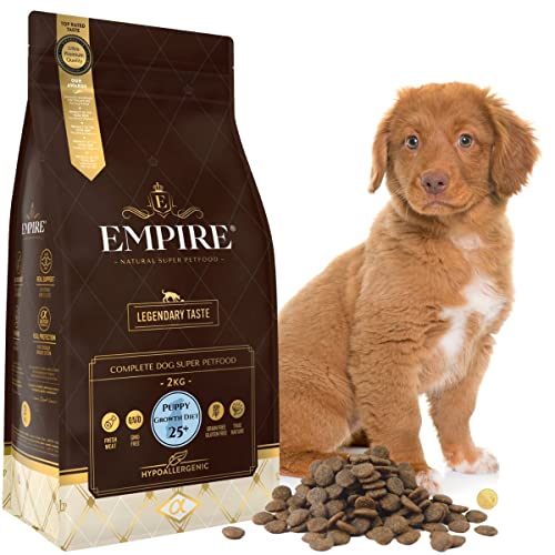 Empire Welpen Trockenfutter - 2kg - Neue Hundefutter Trocken Getreidefrei - Große Rassen - Wild und Lamm - Hypoallergen - Glutenfrei - Natürlich von EMPIRE GENUINE PETFOOD STORY