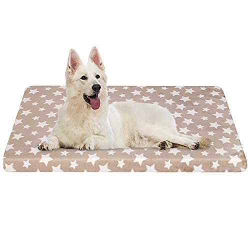 EMPSIGN Hundebett, Hundekissen passend für Käfige, Hundematte mit Abnehmbarem und waschbarem Bezug für große Hunde, Hundebett Wasserdicht XXL 122x76cm, 6.6cm Höhe, Beige von EMPSIGN