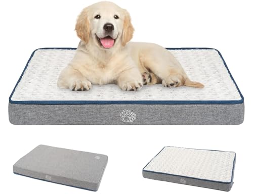 EMPSIGN Hundekissen Mittelgroße Hunde waschbar, Hundebett Wasserdicht M 76x50x7,5cm, Hundematte Abnehmbar Bezug für Hundekäfig, Stützendes Schaumstoff-Haustierbett für Mittelgroße Hunde von EMPSIGN