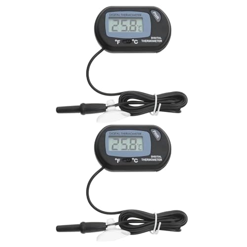 EMSea 2 Stück LCD-Digitalthermometer Aquarium-Digitalthermometer Aquarium-Digitalthermometer Schwarz Digitalthermometer Digitales LCD-Wasserthermometer von EMSea