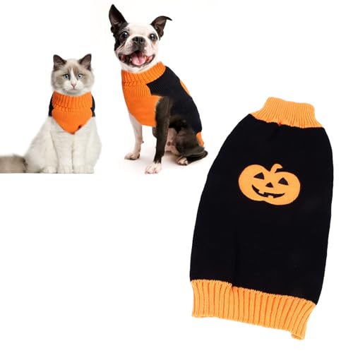 EMUKOEP Halloween-Haustierkleid, Kürbis-Hundekatzenpullover, Modisches, Niedliches, Innovatives Kürbis-Hundekostüm für Halloween-Party von EMUKOEP