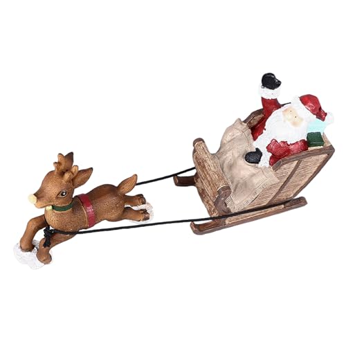 EMUKOEP Weihnachten Aquarium Dekoration Harz Weihnachtsmann Rentier Schlitten Ornament Dekorative Aquarium Ornament von EMUKOEP