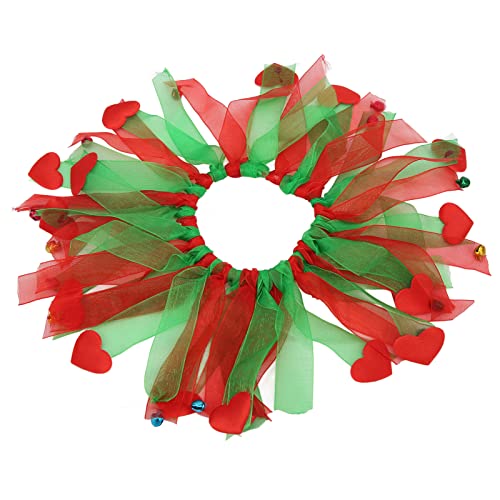 Haustier-Weihnachtshalsband, Weich, Bunt, Dekoratives Hundehalsband mit Glöckchen Partyfotografie (S) von EMUKOEP