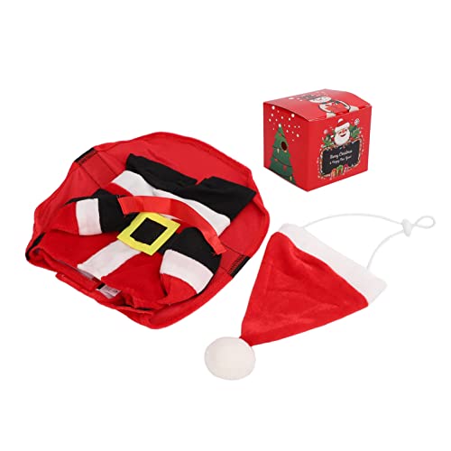 Haustierkostüm, Hunde-Weihnachts-Cosplay-Kostüm mit Weihnachtsgeschenkbox und Mütze Welpen (S) von EMUKOEP