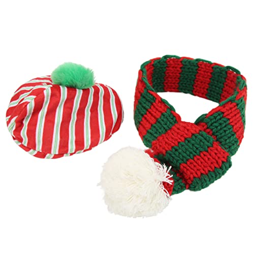 Hundemütze und Schal-Set Hunde, Weihnachtlich, Bezauberndes Strickmützen-Set Haustiere, Katzen, Hunde, Kleine, Mittelgroße und Große Hunde (Rot und Grün) von EMUKOEP