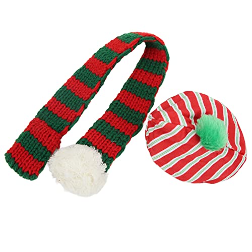 Hundemütze und Schal-Set Hunde, Weihnachtlich, Bezauberndes Strickmützen-Set Haustiere, Katzen, Hunde, Kleine, Mittelgroße und Große Hunde (Rot und Grün) von EMUKOEP