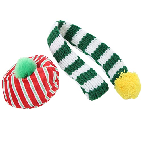 Hundemütze und Schal-Set Hunde, Weihnachtlich, Bezauberndes Strickmützen-Set Haustiere, Katzen, Hunde, Kleine, Mittelgroße und Große Hunde (Weiß und Grün) von EMUKOEP