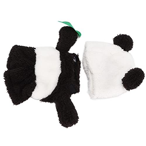 EMUKOEP Panda-Haustier-Halloween-Kostüm, Weiches, Exquisites Design, Hunde-Weihnachtskostüm mit Mütze Kleine und Mittelgroße Hunde (S) von EMUKOEP