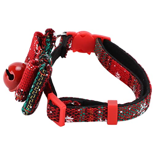 EMUKOEP Weihnachtshalsbänder Haustiere, Personalisierbar, Niedliche Fliege, Weihnachtsdekoration Katzen, Hunde, Kleine Haustiere (Katzenhalsband: Schneeflockengrün M) von EMUKOEP