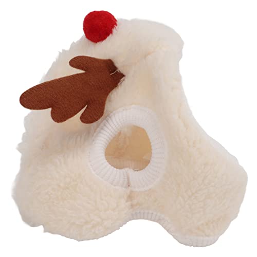 EMUKOEP Weihnachtsmütze Haustiere, Bunte Weihnachtsaccessoires, Verstellbare Kopfbedeckung Haustiere, Niedliche Kopfbedeckung Hunde und Katzen (Beige) von EMUKOEP