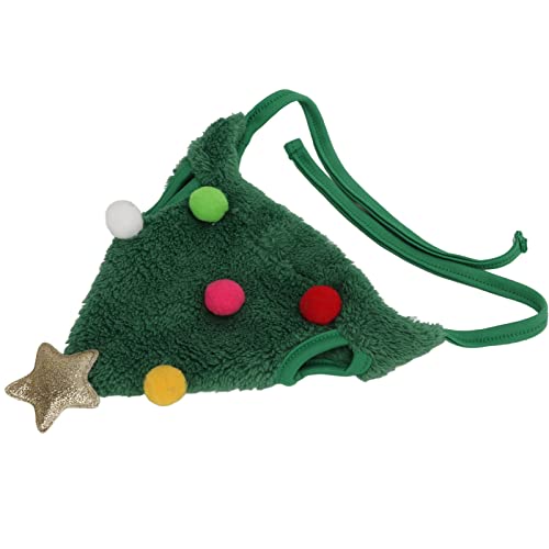 EMUKOEP Weihnachtsmütze Haustiere, Bunte Weihnachtsaccessoires, Verstellbare Kopfbedeckung Haustiere, Niedliche Kopfbedeckung Hunde und Katzen (Grün) von EMUKOEP