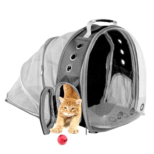 Rucksack-Tragetasche für kleine, mittelgroße Hunde und Katzen, Weltraumkapsel, Haustier-Tragetasche zum Wandern, Reisen (schwarz) von EMUQUD