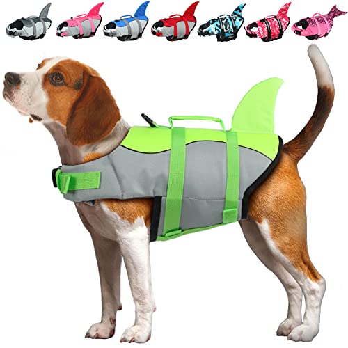 EMUST Rettungsweste für Hunde, Ripstop, Rettungsweste mit Rettungsgriff für kleine, mittelgroße und große Hunde, Sicherheits-Badeanzug für Schwimmbad, Strand, Bootfahren (XS, Grün) von EMUST