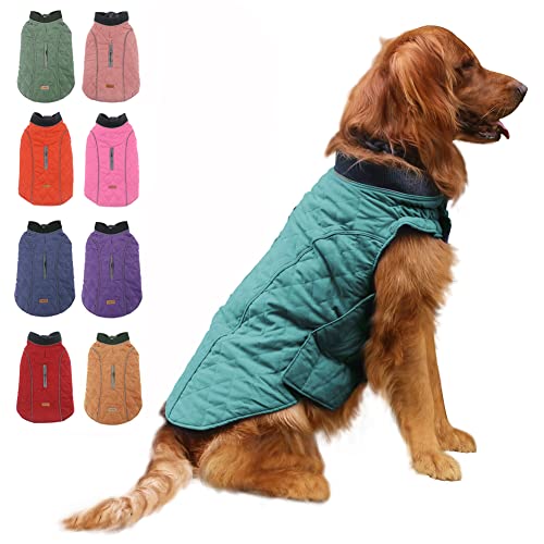 EMUST Winter-Hundemäntel, Hundebekleidung für kaltes Wetter, britischer Stil, winddicht, warme Hundejacke für Hundemäntel für den Winter, 7 Größen, 13 Farben (XS (1 Stück), Türkis) von EMUST