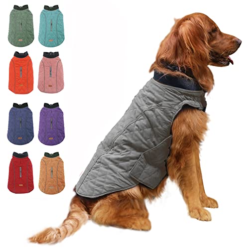 EMUST Winter-Hundemäntel, Hundebekleidung für kaltes Wetter, britischer Stil, winddicht, warme Hundejacke für den Winter, 7 Größen und 13 Farben (XS (Packung mit 1 Stück, Grau) von EMUST