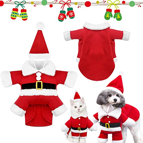 Kleidung für Haustiere Weihnachtsmann, Haustier Weihnachtskostüm, Katze Hund Weihnachtskostüm, Weihnachten Haustier Kleidung, Für Neujahr Christmas Party Haustier Hundekostüm (XL) von ENAIAH