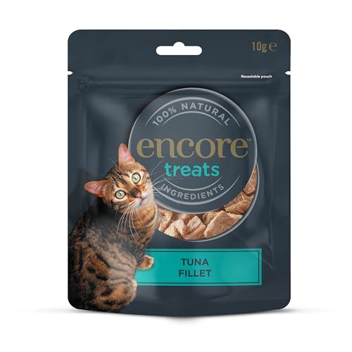 Encore 100% natürliche Thunfischfilet Katzensnacks, gefriergetrocknet, getreidefreie gesunde Snacks - 12 x 10g von ENCORE