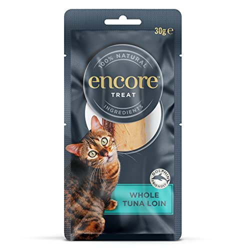 Encore Katzenfutter, 100% natürlich, Nassfutter, Beutel-Leckerli, ganzes Thunfisch, 30 g (12 Stück) von ENCORE