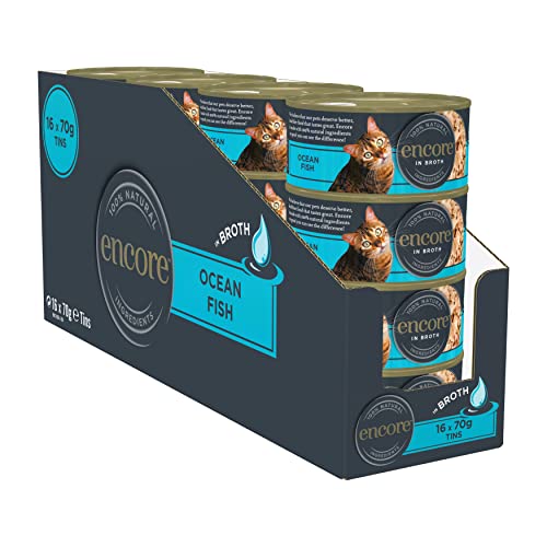 Encore Premium 100% natürliches Katzen-Nassfutter in der Dose mit Ozeanfisch in Brühe - Packung mit 16 x 70g von ENCORE