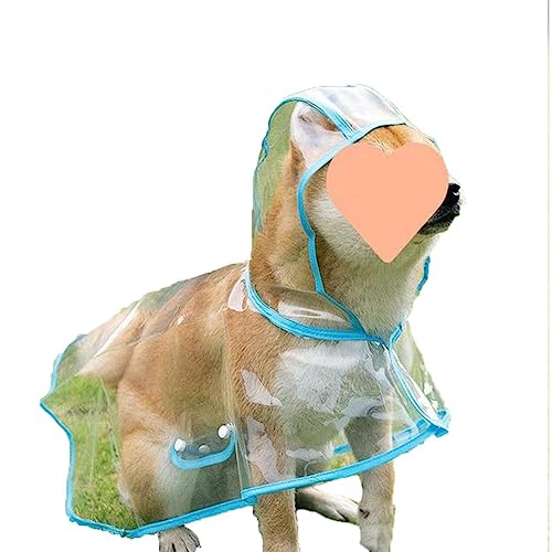 ENDBAG Haustier-Hunde-Regenmantel-Poncho, mittlerer und großer Hund Haustier Leichter wasserdichter transparenter Regenmantel, Kapuze blockiert Nicht die Sichtlinie(Color:2,Size:2XL) von ENDBAG