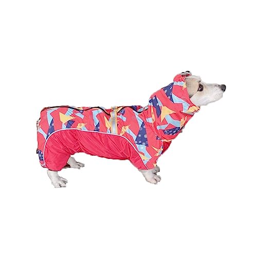 ENDBAG Wasserdichter Regenmantel für kleine Hunde mit Beinen, Verstellbarer Welpen-Regenmantel mit Löchern für reflektierende Streifen(Color:4,Size:S) von ENDBAG