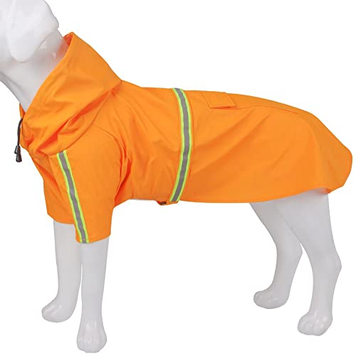 ENDBAG hundejacke Hunderegenmantel, niedliche wasserdichte Jacke, Haustier-Regenmantel mit kleinen Taschen und reflektierenden Streifen für kleine und mittelgroße Hundewelpen, Gelb(Color:3,Size:4XL) von ENDBAG