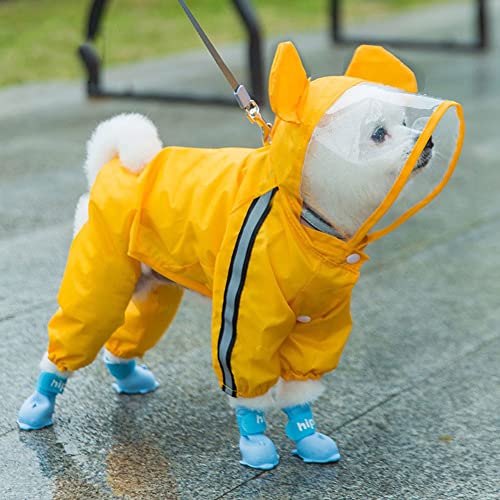 ENDBAG hundejacke Regenponcho für Hunde mit Kapuze und reflektierenden Streifen, wasserdichte Jacke für Hunde mit Beinen, Leichter wasserdichter und atmungsaktiver Regenponcho(Color:3,Size:2XL) von ENDBAG