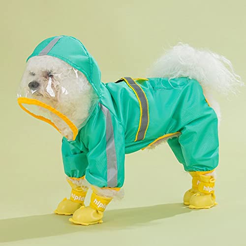 ENDBAG hundejacke Regenponcho für Hunde mit Kapuze und reflektierenden Streifen, wasserdichte Jacke für Hunde mit Beinen, Leichter wasserdichter und atmungsaktiver Regenponcho(Color:4,Size:2XL) von ENDBAG