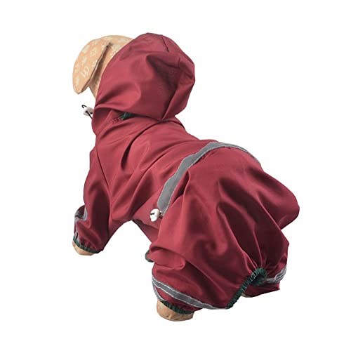 ENDBAG hundejacke Starker wasserdichter Hunderegenmantel, leichte wasserdichte Hundemanteljacke mit Beinen, Verstellbarer Hunderegenumhang mit reflektierenden Streifen(Color:1,Size:L) von ENDBAG