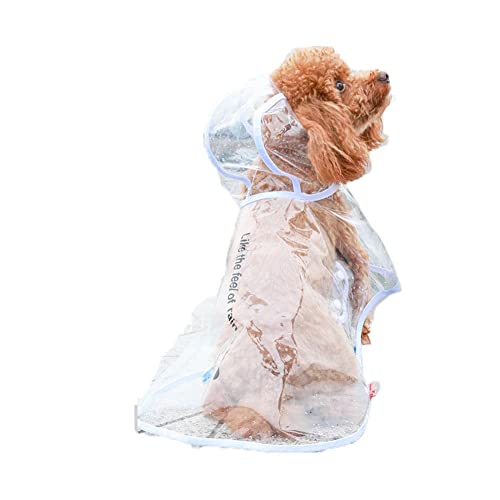 ENDBAG wasserdichte, transparente Regenmanteljacke für Hunde mit Kapuze und verlängerten Beinschützern, die Kapuze blockiert Nicht die Sichtlinie(Color:1,Size:6XL) von ENDBAG