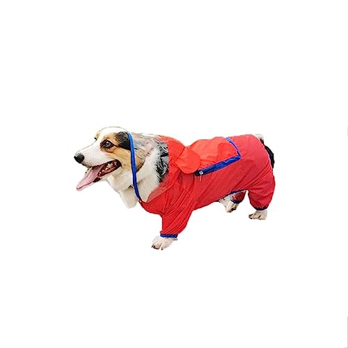 ENDBAG wasserdichte Hundejacke, Leichter Hunde-Regenmantel mit Kapuze und reflektierenden Streifen, wasserdichter und atmungsaktiver Hundeponcho mit Beinen(Color:1,Size:L) von ENDBAG