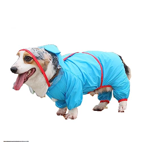 ENDBAG wasserdichte Hundejacke, Leichter Hunde-Regenmantel mit Kapuze und reflektierenden Streifen, wasserdichter und atmungsaktiver Hundeponcho mit Beinen(Color:3,Size:L) von ENDBAG