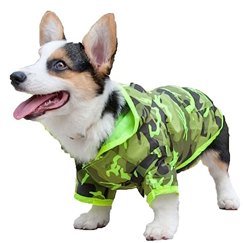 ENDBAG wasserdichte Hundejacke, Leichter Hunde-Regenmantel mit Kapuze und reflektierenden Streifen, wasserdichter und atmungsaktiver Hundeponcho mit Beinen(Color:4,Size:L) von ENDBAG