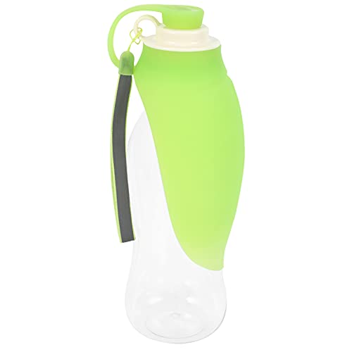 ENERRGECKO 580 Ml Haustier Wasser Flasche Außen Sports Tragbare Haustier Wasser Flasche Erweiterbar Silikon Hunde Napf Wandern Trink Brunnen für die Meisten Haustiere (Grün) von ENERRGECKO