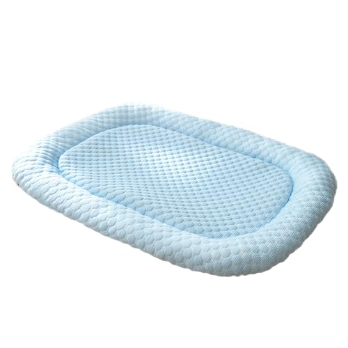 ENGEL WEMANG Hundematte Hundebett für den Sommergebrauch Kühle Empfindung Leicht zu reinigen (Ellipse S-45cm x 35cm, blau) von ENGEL WEMANG