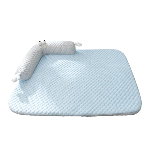 ENGEL WEMANG Hundematte Hundebett für den Sommergebrauch Kühle Empfindung Leicht zu reinigen (Kleines Monster M-55cm x 40cm, blau) von ENGEL WEMANG