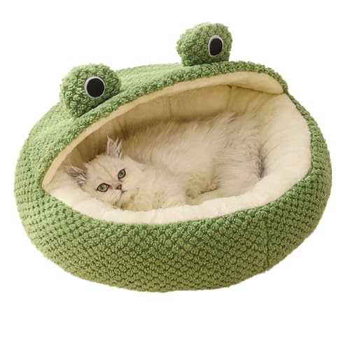 ENGEL WEMANG Katzenbett große Katzen flauschig Froschform Ø50x50cm rutschfeste Katzenbett für Hauskatzen und kleine Hunde,Bettchen waschbar BG2-50 M von ENGEL WEMANG