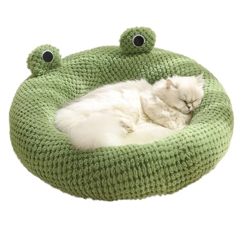 ENGEL WEMANG Katzenbett große Katzen flauschig Froschform Ø50x50cm rutschfeste Katzenbett für Hauskatzen und kleine Hunde,Bettchen waschbar PT1-50 M von ENGEL WEMANG