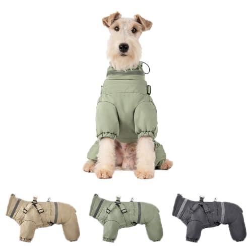 Hundeweste,Hundemantel Wasserdicht,Warme Weste mit Hundegeschirr Winter Plus hoher Kragen Samt warm und weich Grün S Hundeweste,Hundemantel Wasserdicht,Warme Weste mit Hundegeschirr Winter Plus hoher Kragen Samt warm und weich Grün S von ENGEL WEMANG