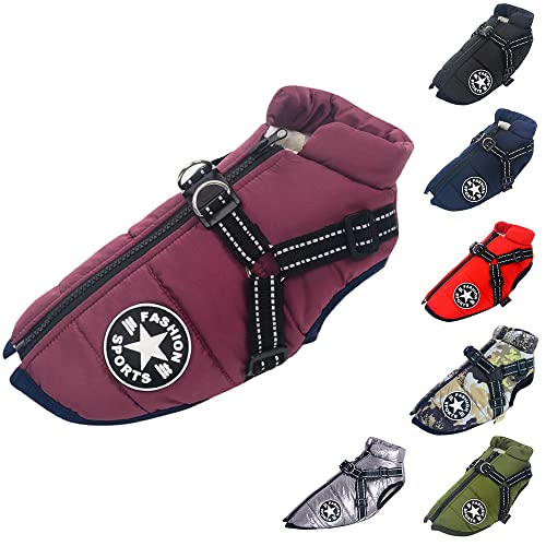 Hundeweste,Hundemantel Wasserdicht,Warme Weste mit Hundegeschirr Winter Warm und weich 9 Farben-Lila 5XL Hundeweste,Hundemantel Wasserdicht,Warme Weste mit Hundegeschirr Winter Warm und weich 9 Farben-Lila 5XL von ENGEL WEMANG