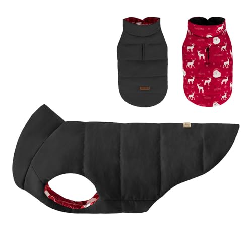 Hundeweste,Reversibel Warme Weste Winter warm und weich Schwarz & Rot L von ENGEL WEMANG