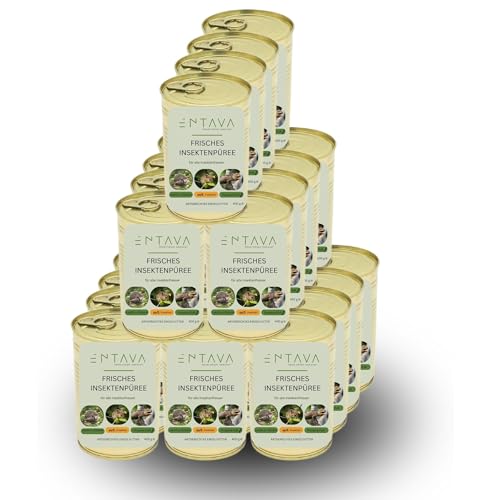 ENTAVA Frisches Insektenpüree - 100% Insekten, Igelfutter, Vogelfutter, Reptilienfutter, (Wild-) vogelfutter, Kleinnagerfutter, Frettchenfutter, Fischfutter (400g (36er Pack)) von ENTAVA