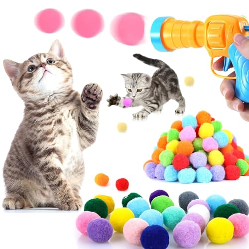 ENUTROF Katzenspielzeug 103 Bälle Filzbälle Katze Spielzeug 3 cm Weiche Katzenbälle aus Filz Kätzchen Pom Geräuschloser Pompon Ball von ENUTROF