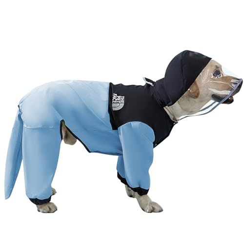 EOAMGO EOAMGO Hund Regenmantel Hunde Regenjacke Wasserdichter Hundemantel mit Kapuze für Kleine Mittelgross Große Hunter Dackel Hunde Ultraleicht Regenschutz Regencape Atmungsaktivem (3XL) von EOAMGO