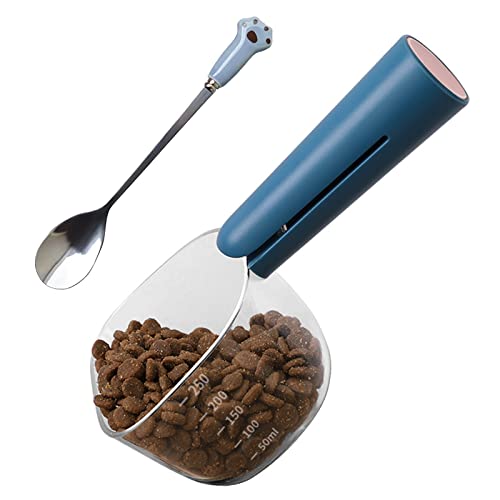 EQLEF Pet Food Scoop Messschaufel mit Clip für 120 g Trockenfutter, Paw Pet Dosenfutter Schaufel Messbecher Hundefutter Trocken Scoop Cat Feed Scoop Küchenschaufel mit Skala 250 ml von EQLEF