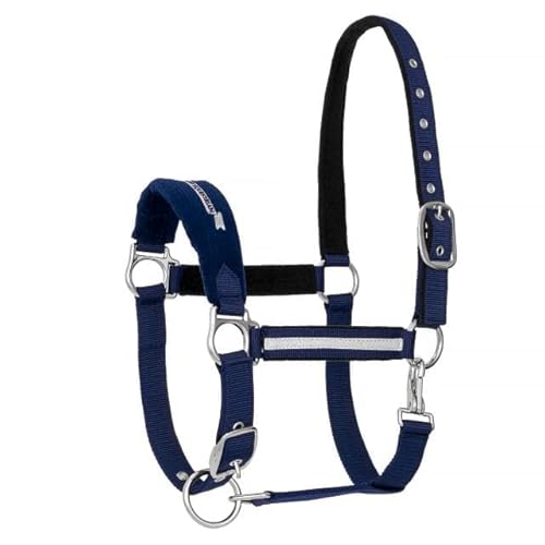 Pferde- und Ponyhalfter EQUESTRIAN QUEEN Turin 22AW Metallbeschläge (Cob, Dunkelblau) von EQUESTRIAN QUEEN