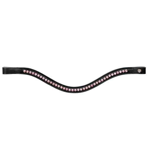 EQUESTRIAN QUEEN Stirnband Pferd/Pony Io Stirnriemen Glitzer (Schwarz/Rosa, Pony) von EQUESTRIAN QUEEN